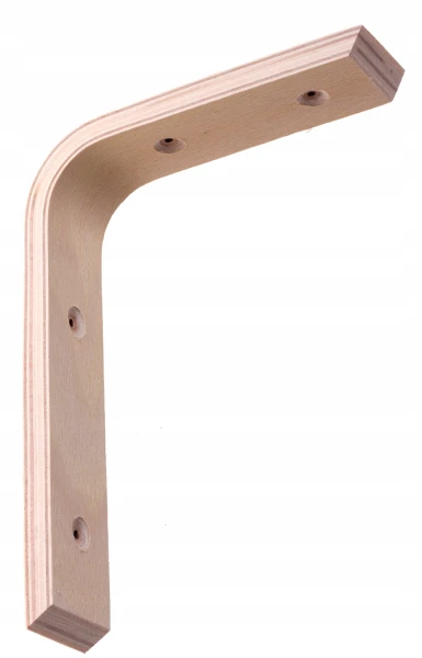 DREWNIANY PROSTY WĄSKI WSPORNIK DO PÓŁEK 20x15cm BUK SKLEJKA podpórka półki