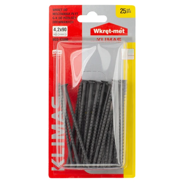 WKRĘTY DO PŁYT KARTON GIPS DREWNO 4,2x90 25sztuk