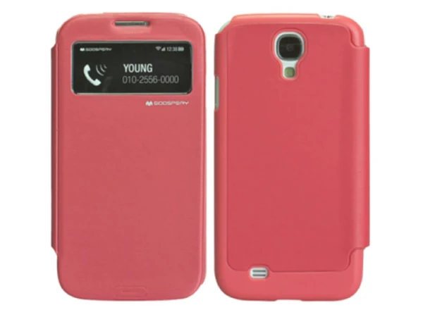 RÓŻOWE ETUI SAMSUNG GALAXY S4 9500 S IV Z KLAPKĄ
