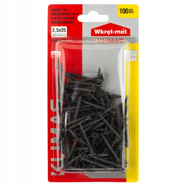 WKRĘTY DO PŁYT KARTON GIPS DREWNO 3,5x35 100sztuk