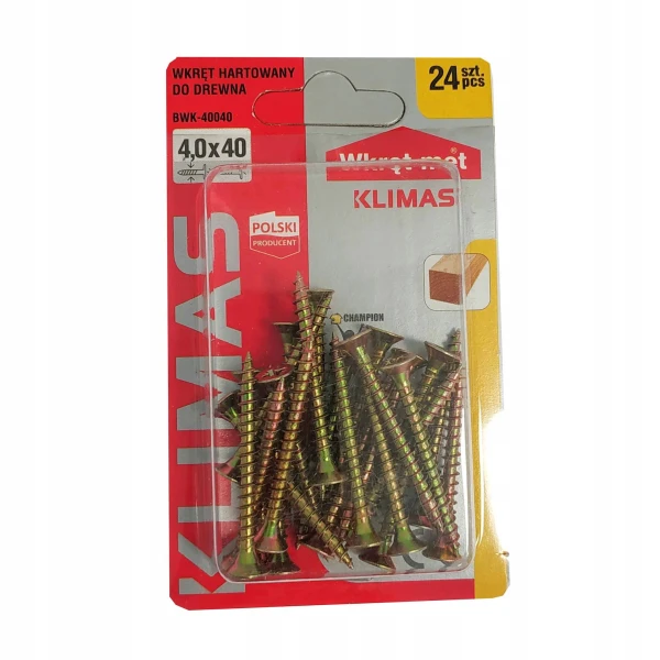 WKRĘTY DO MEBLI DREWNA WKRĘT MET 4,0x40 mm 24 szt