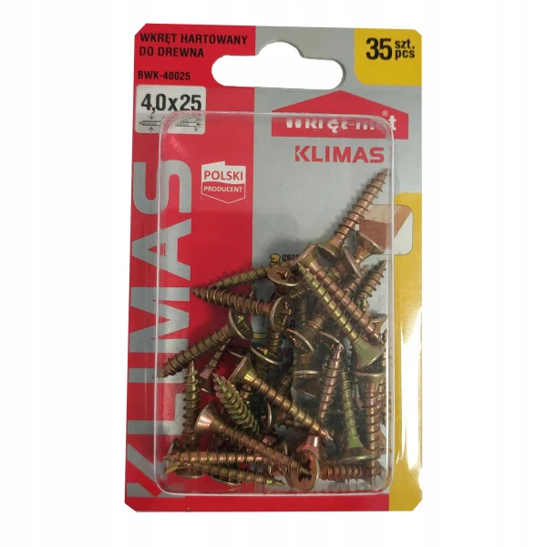 WKRĘTY DO MEBLI DREWNA WKRĘT MET 4,0x25 mm 35 szt