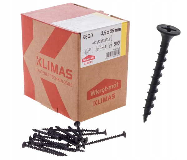 WKRĘTY DO PŁYT KARTON GIPS DREWNO 3,5x55 500sztuk