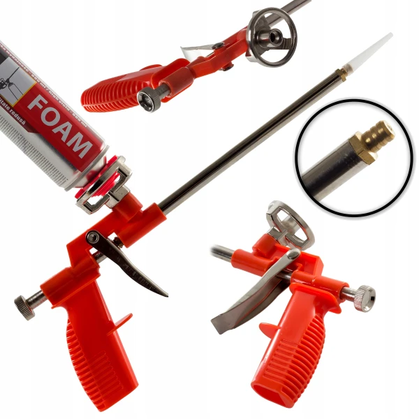 PISTOLET DO PIANKI PIANY MONTAŻOWEJ KLEJU METALOWY DYSZA MOSIĄDZ