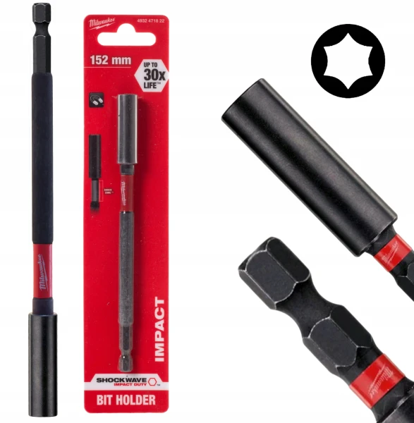 MAGNETYCZNY UCHWYT DO BITÓW MILWAUKEE końcówka HEX przedłużka udar 152 mm