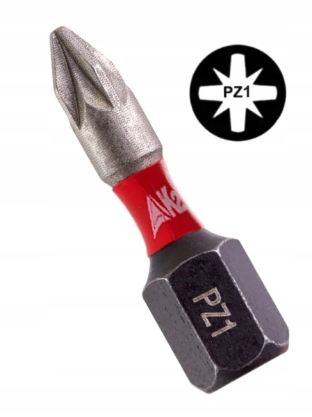 Bit udarowy końcówka grot do wkrętarki K2 Impact PZ 1 PZ1 stal S2 25mm