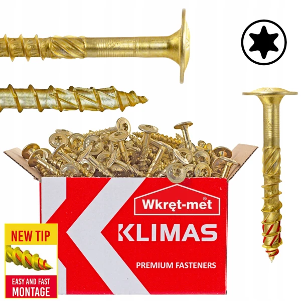 WKRĘTY CIESIELSKIE 8x40 TORX40 ŁEB TALERZOWY 50szt KRÓTKI WKRĘT DO DREWNA