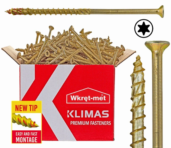 WKRĘTY CIESIELSKIE 6x50 TORX30 DO ŁĄCZENIA DREWNA ŁEB STOŻKOWY 200szt