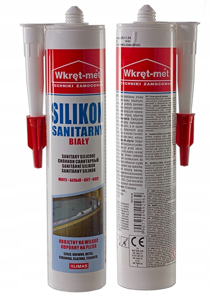 Silikon sanitarny uszczelniacz biały wysokiej jakości Wkrętmet duży 310ml