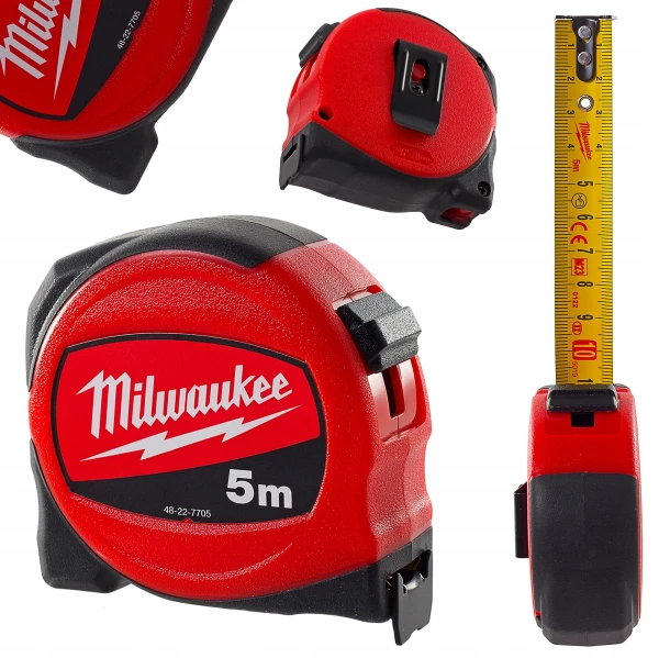 MIARKA MIARA ZWIJANA METRÓWKA 5M TAŚMA MIERNICZA METALOWA MILWAUKEE 19MM