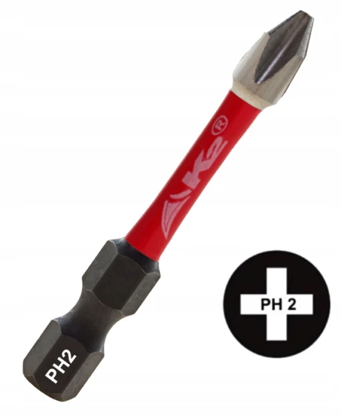Bit udarowy końcówka grot do wkrętarki K2 Impact PH2 PH 2 stal S2 50mm