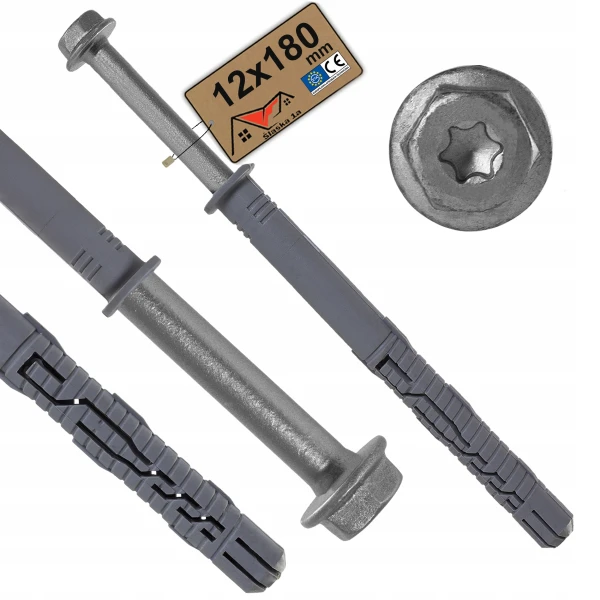 KOŁEK RAMOWY ROZPOROWY KLUCZ TORX DYBEL 12x180mm KPR-FAST WKRĘT 8x185 1szt