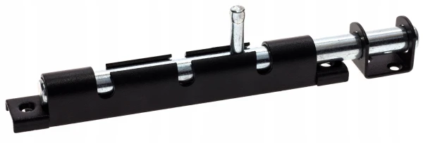 Wytrzymała czarna zasuwa stalowa rygiel blokada drzwi furtek okiennic 150mm