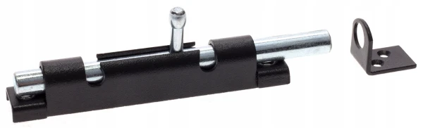Zasuwka stalowa Rygiel Blokada CZARNA 100x16mm