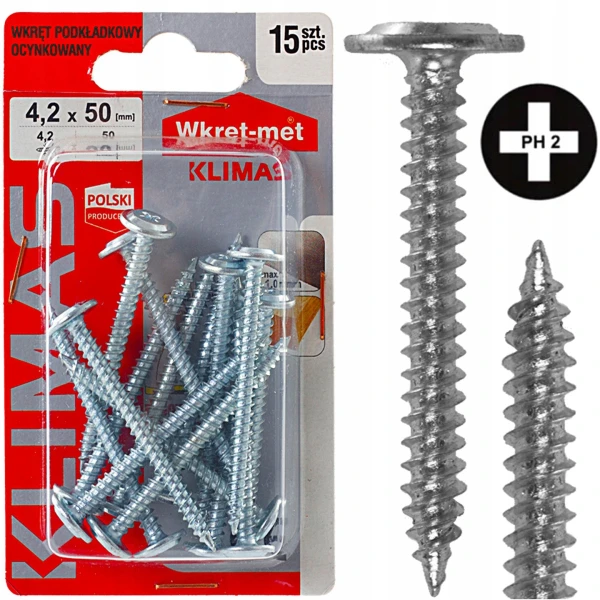 Wkręty do metalu drewna podkładkowe do blachy blacho wkręty 4,2x50 mm