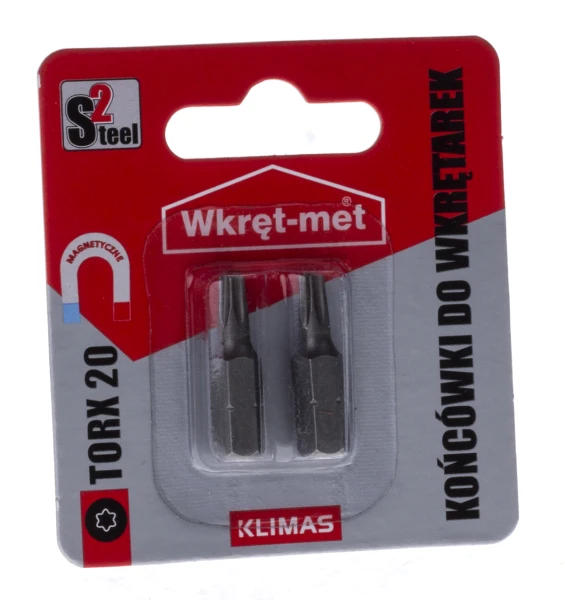 PROFESJONALNY BIT GROT TORX 20 T20x25 mm Wkręt Met 2szt koncówka do wkrętów