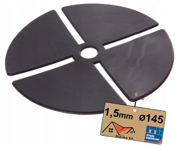 Podkładka gumowa wygłuszająca do wsporników tarasowych 1,5mm Ø 145mm