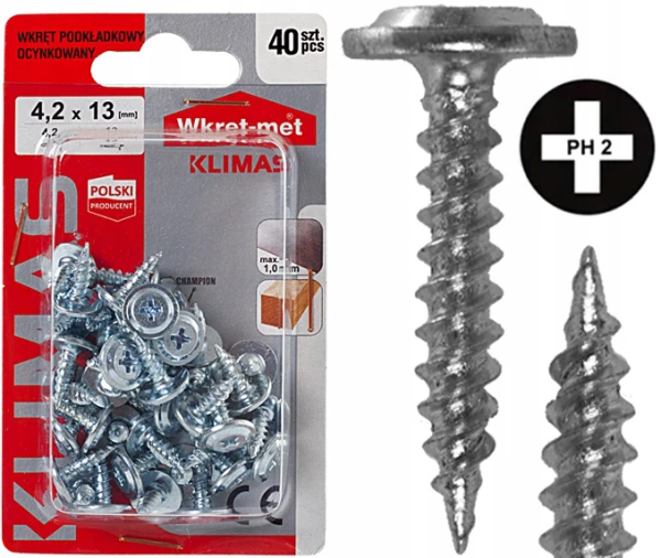 Wkręty do metalu drewna podkładkowe do blachy blachowkręty 4,2x13 mm