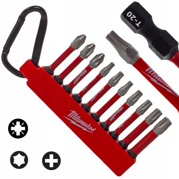 Bity udarowe końcówki Milwaukee PH PZ TORX T Shockwave 50mm zestaw 10szt