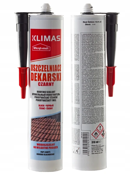 Uszczelniacz dekarski czarny bitumiczny wielopogodowy do papy blach 310ml