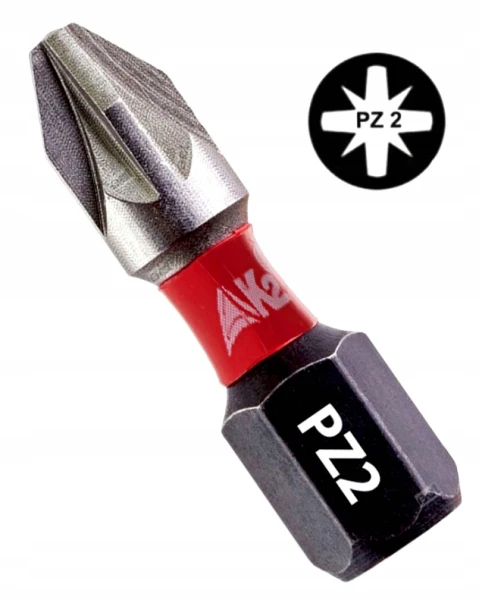 Bit udarowy końcówka grot do wkrętarki K2 Impact PZ 2 PZ2 stal S2 25mm