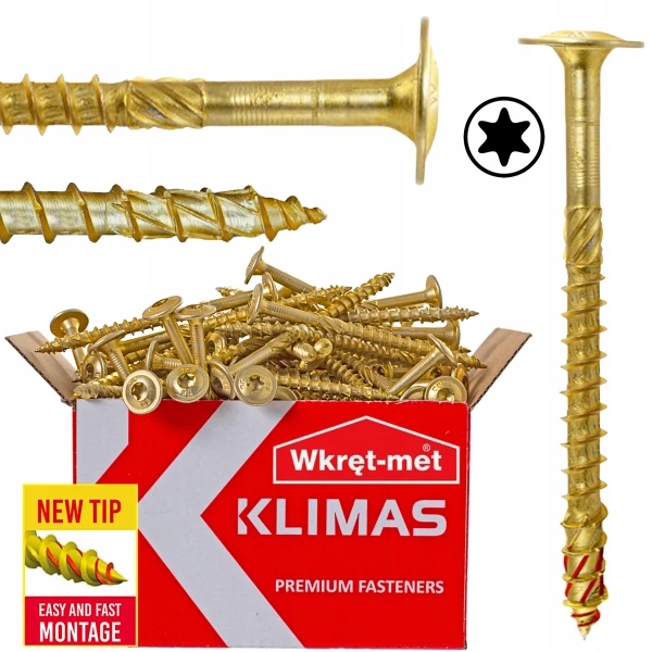 WKRĘTY CIESIELSKIE 6x80 TORX30 ŁEB TALERZOWY DO MOCOWANIA DREWNA 100szt