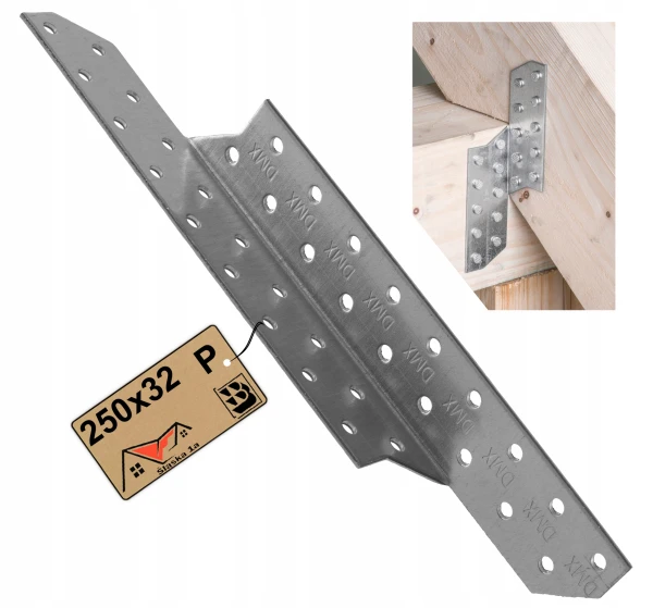 LK6 KĄTOWNIK PŁATWIOWY KROKWIOWY ŁĄCZNIK MONTAŻOWY CIESIELSKI 250x32 PRAWY
