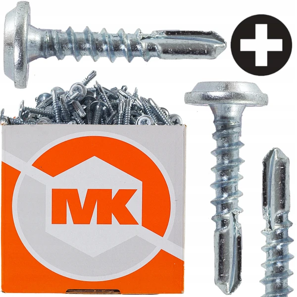 Wkręty samowiercące ocynk blachowkręty metalu stali płaskie 4,2x13 250szt.