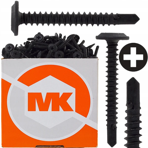 Wkręty samowiercące czarne blacho wkręty metalu stali blachy 4,2x32 250szt.