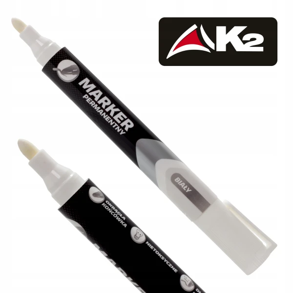 Marker permanentny pisak mazak flamaster znacznik budowlany K2 BIAŁY 1szt.