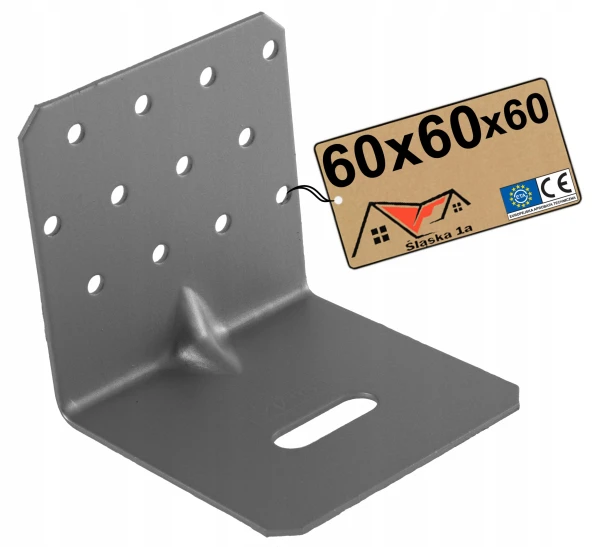 KĄTOWNIK CIESIELSKI Z REGULACJĄ ŁĄCZNIK BUDOWLANY MONTAŻOWY 60x60x60 2,0MM