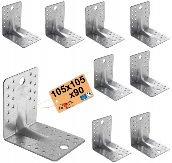 KĄTOWNIK CIESIELSKI ŁĄCZNIK BUDOWLANY MONTAŻOWY MOCNY 105x105x90 2,0MM 10sz