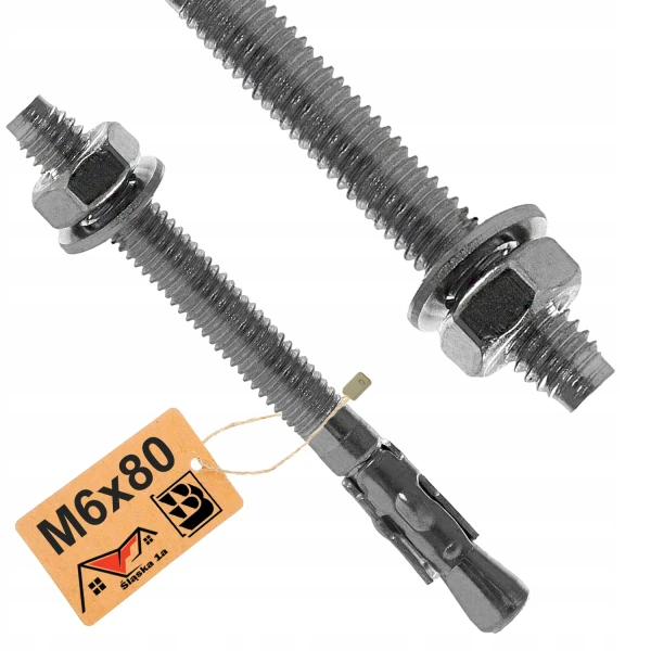 Kotwa stalowa ekspresowa do betonu pierścieniowa rozporowa M6x80 mm 1szt