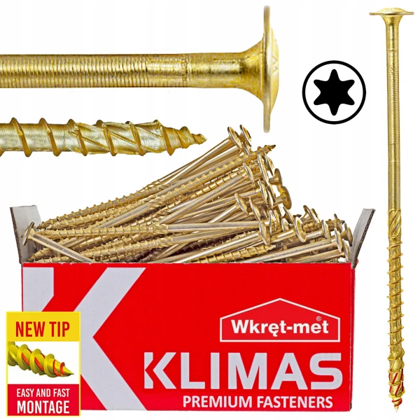 WKRĘTY CIESIELSKIE 8x240 TORX ŁEB TALERZOWY DO POŁĄCZEŃ DREWNIANYCH 50szt