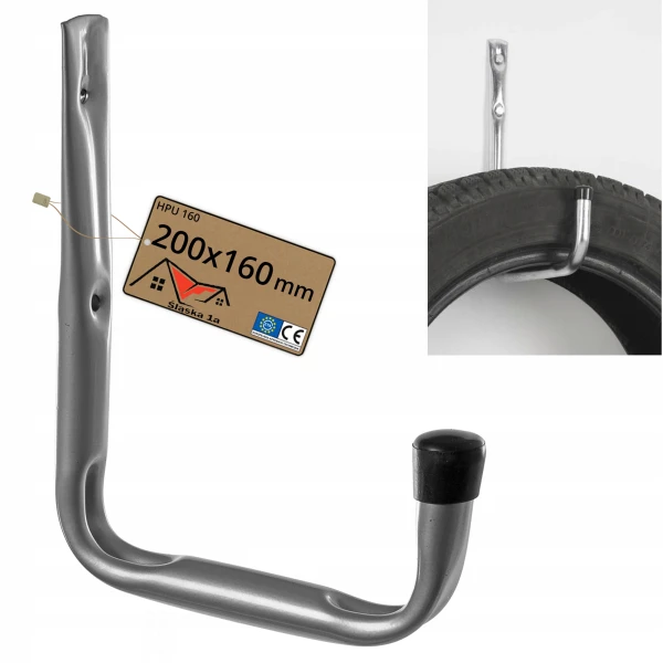 ZAGIĘTY HAK DO GARAŻU PIWNICY NA PRZEDMIOTY 160x200mm na narzędzia przewody