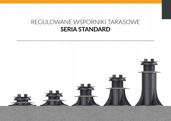 Wsporniki tarasowe regulowane Taras wentylowany